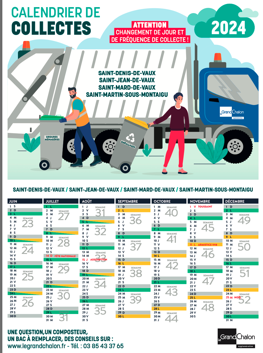 Nouveau calendrier de collecte des déchets